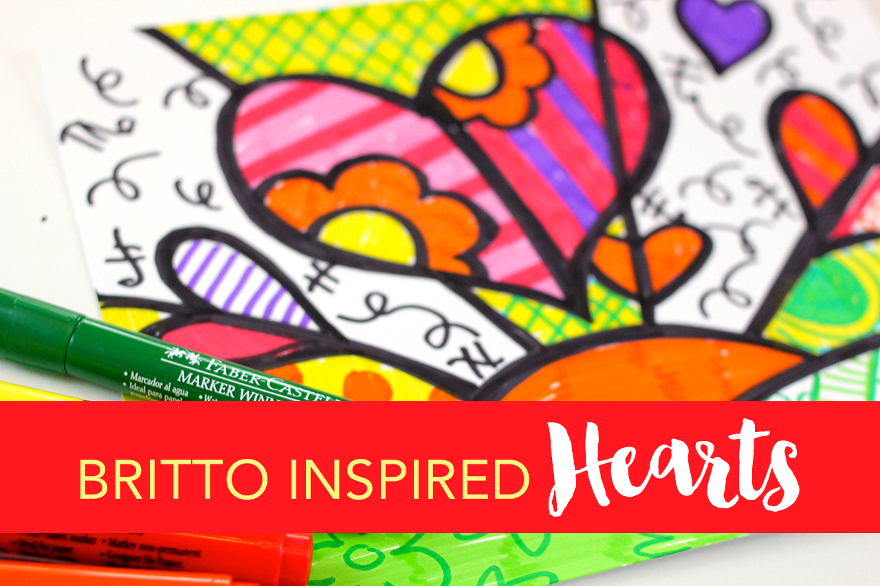 Romero Britto Inspired Hearts | Deep Space Sparkle