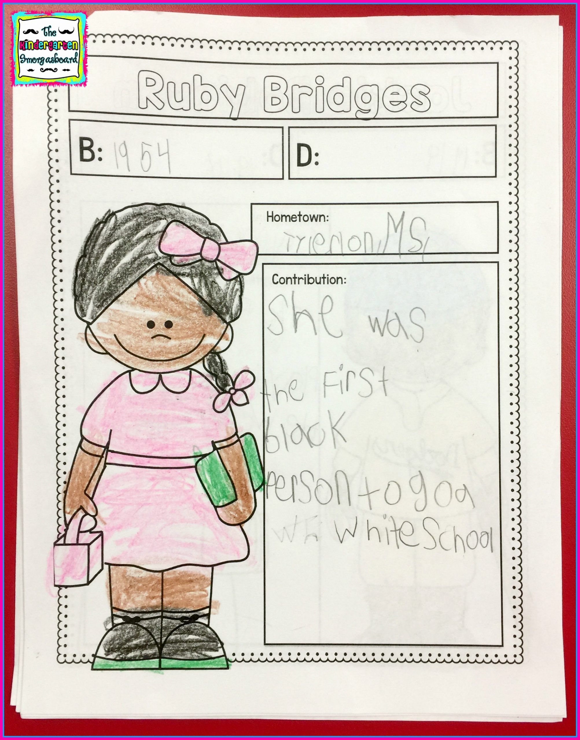 Ruby Bridges Writing – The Kindergarten Smorgasboard