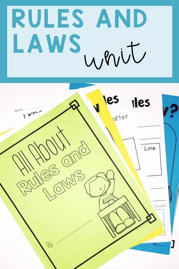 Rules And Laws | Rules, Laws, Classroom Rules, Kindergarten