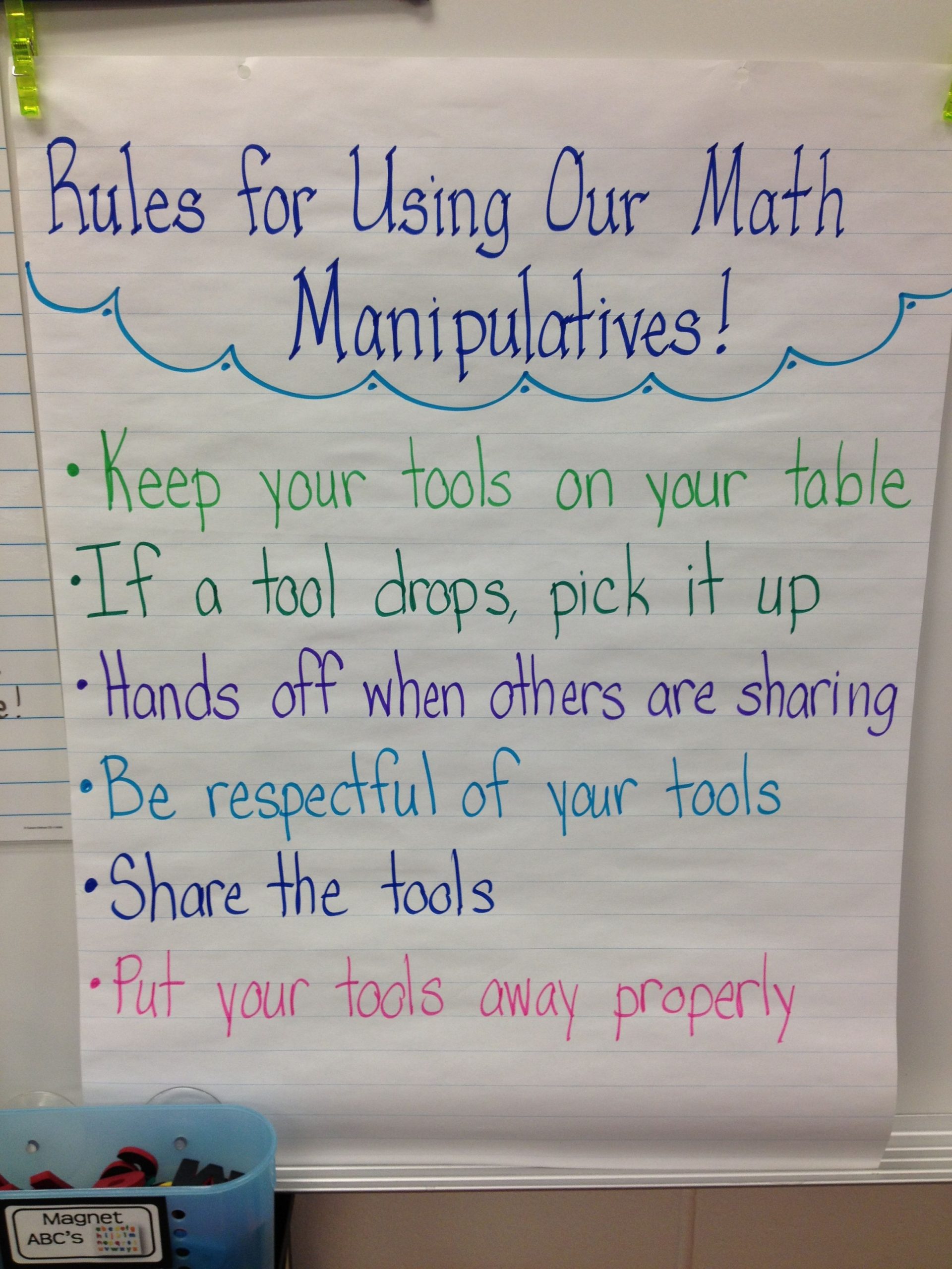 Rules For Math Manipulatives | Math Manipulatives, Math