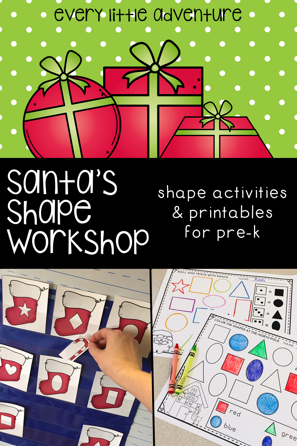 Santa&amp;#039;s Shape Workshop - Preschool Christmas Activities