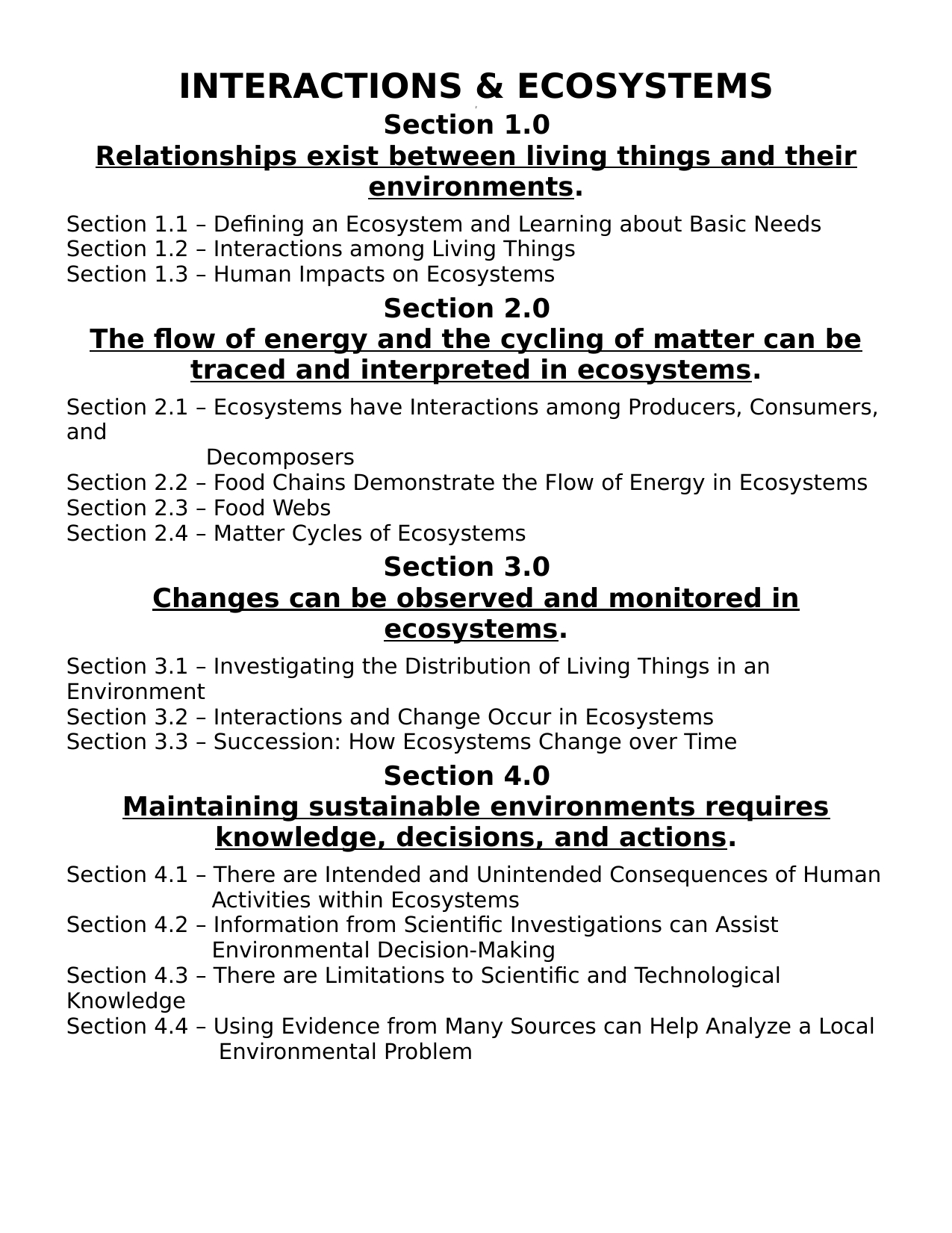 Science 7 Interactions And Ecosystems Unit And Lesson Plans