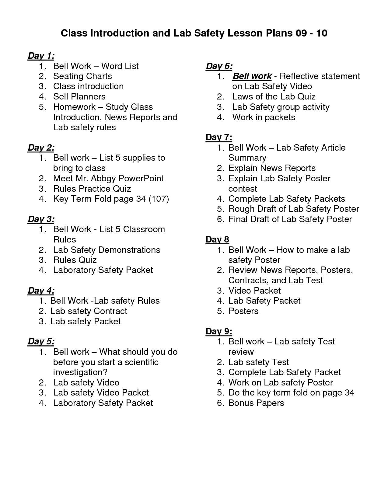 Science Lab Safety Activity | Rules And Lab Safety Lesson