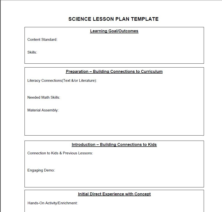 Science Lesson Plan Template | Science Lesson Plans