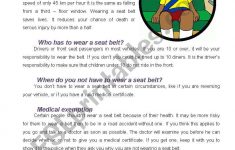 Seat Belt Safety Lesson Plans For Elementary