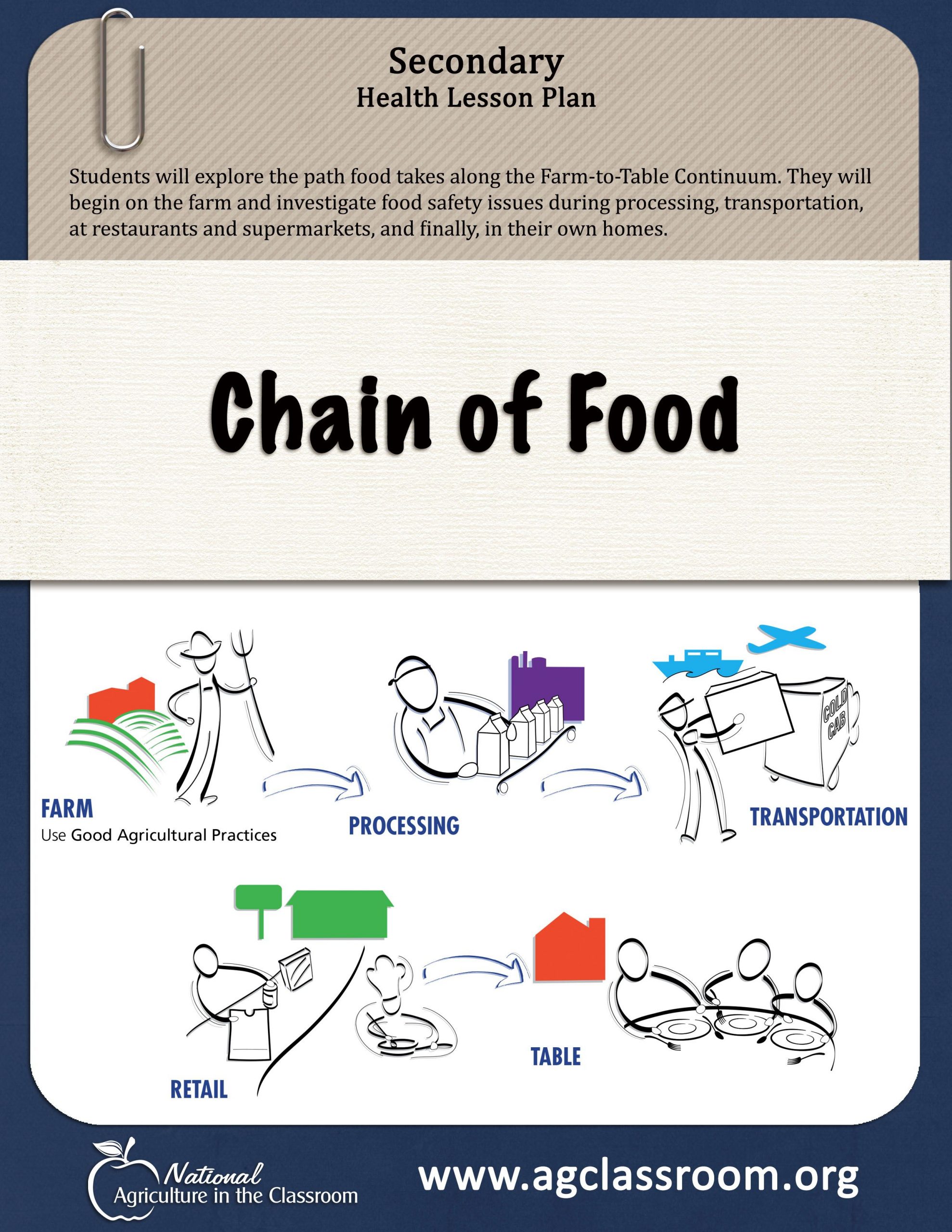 Secondary Lesson Plan Teaching About Food Safety As Food