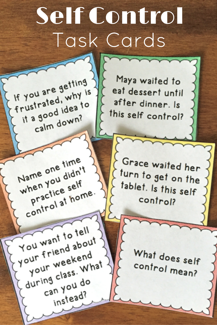 Self Control Task Cards For Teaching About Impulse Control