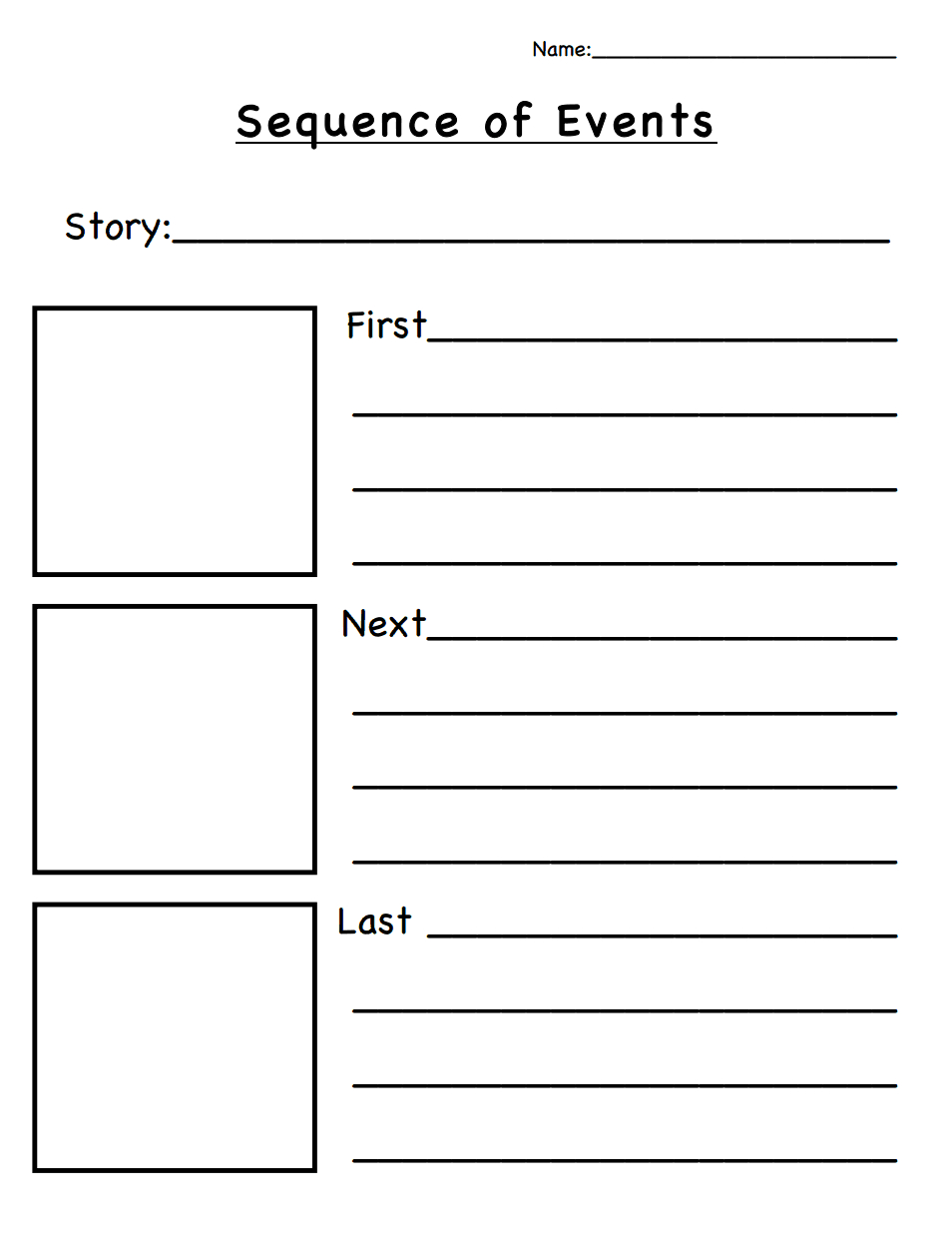 Sequence Of Events.pdf | Sequencing Worksheets, Story
