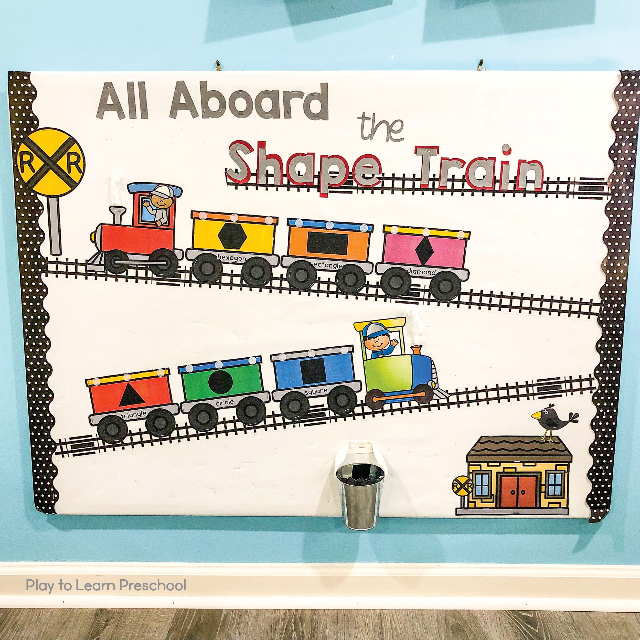 Shape Train Interactive Bulletin Board - Play To Learn Preschool