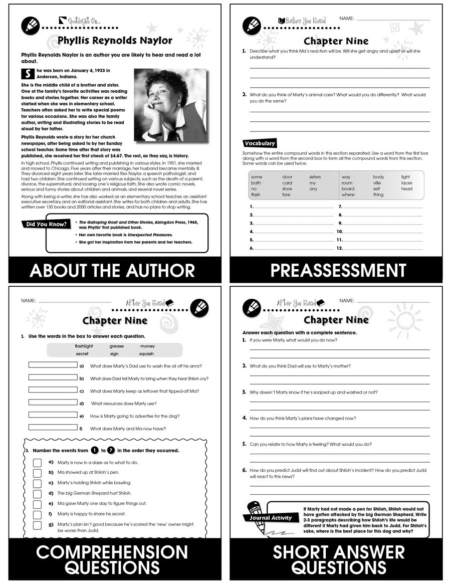 Shiloh - Novel Study Guide - Grades 5 To 6 - Print Book