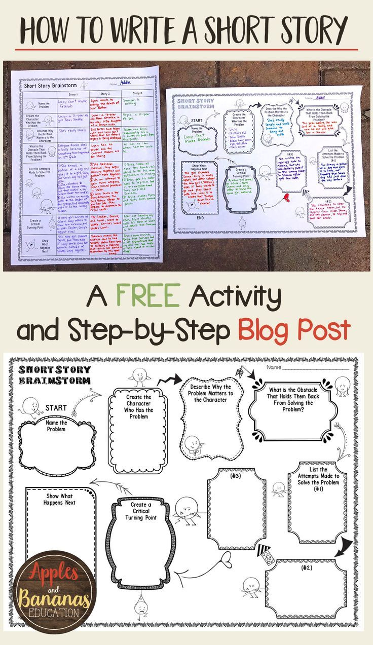 Short Story Pre-Writing And Brainstorm Activity | Narrative