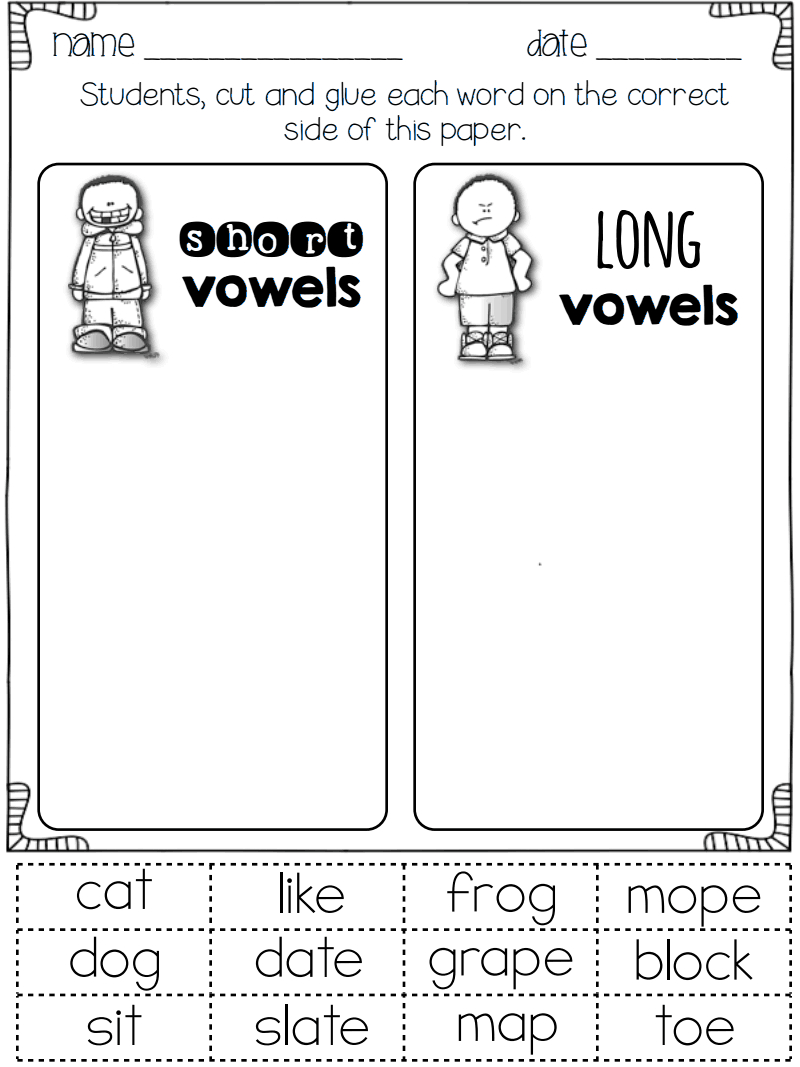 Short Vowel:long Vowel Worksheet.pdf | First Grade Phonics