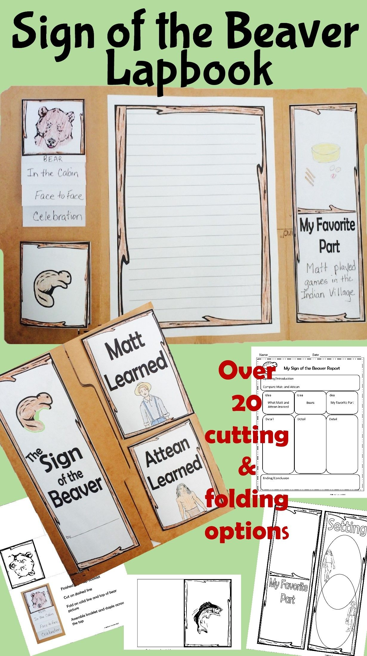 Sign Of The Beaver Lapbook | Lessons For Kids, Teaching 5Th