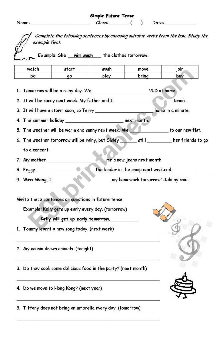 Simple Future Tense Practice Esl Worksheetoklo Lesson Plans Learning