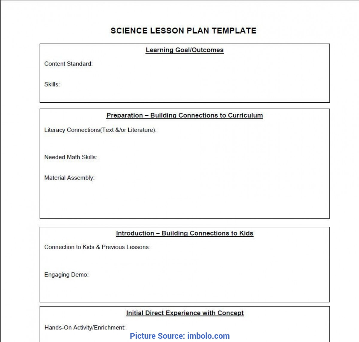 Simple Lesson Plan Template Images Science Lesson Plan