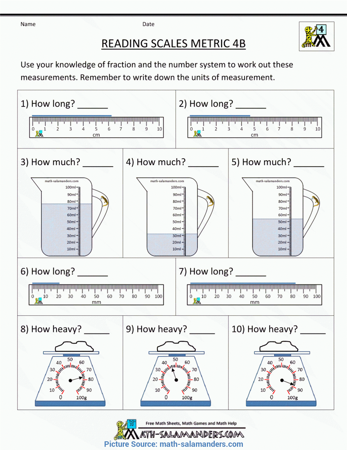 Simple Measurement Lesson Plans 1St Grade 4Th Grade