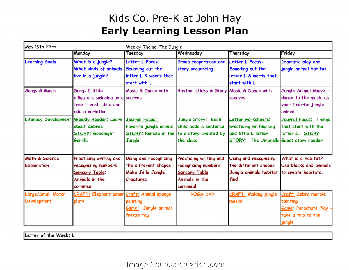 Simple Pre K Lesson Plans Ideas Sample Preschool Lesson Plan