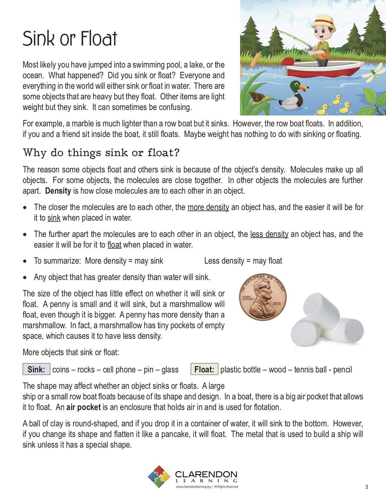 sink or float experiment lesson plan