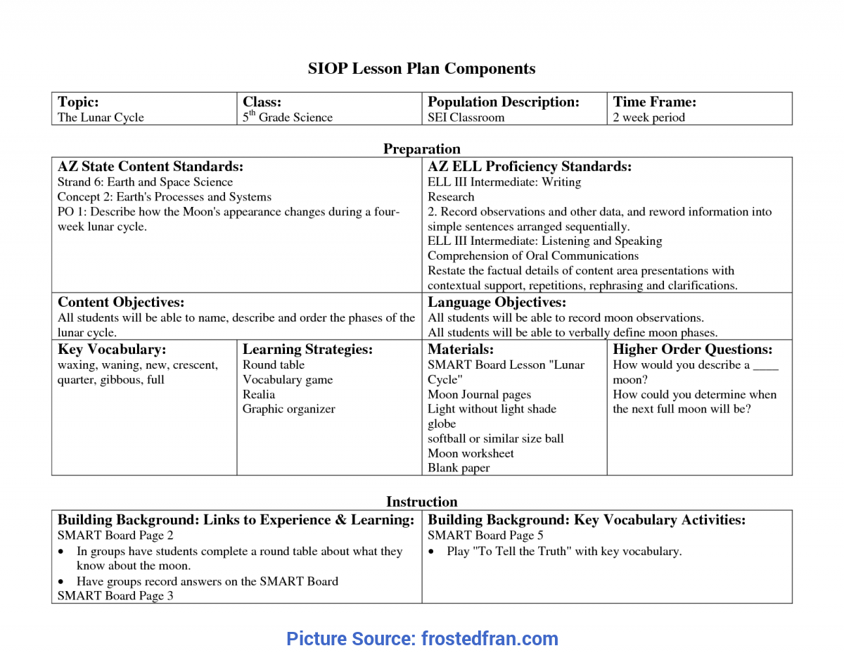 Siop Lesson Plan Example - Akali