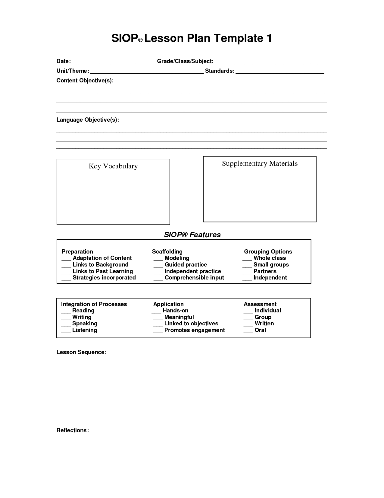 Siop Lesson Plan Template 1 Rptf7Wvy | Lesson Plan Template