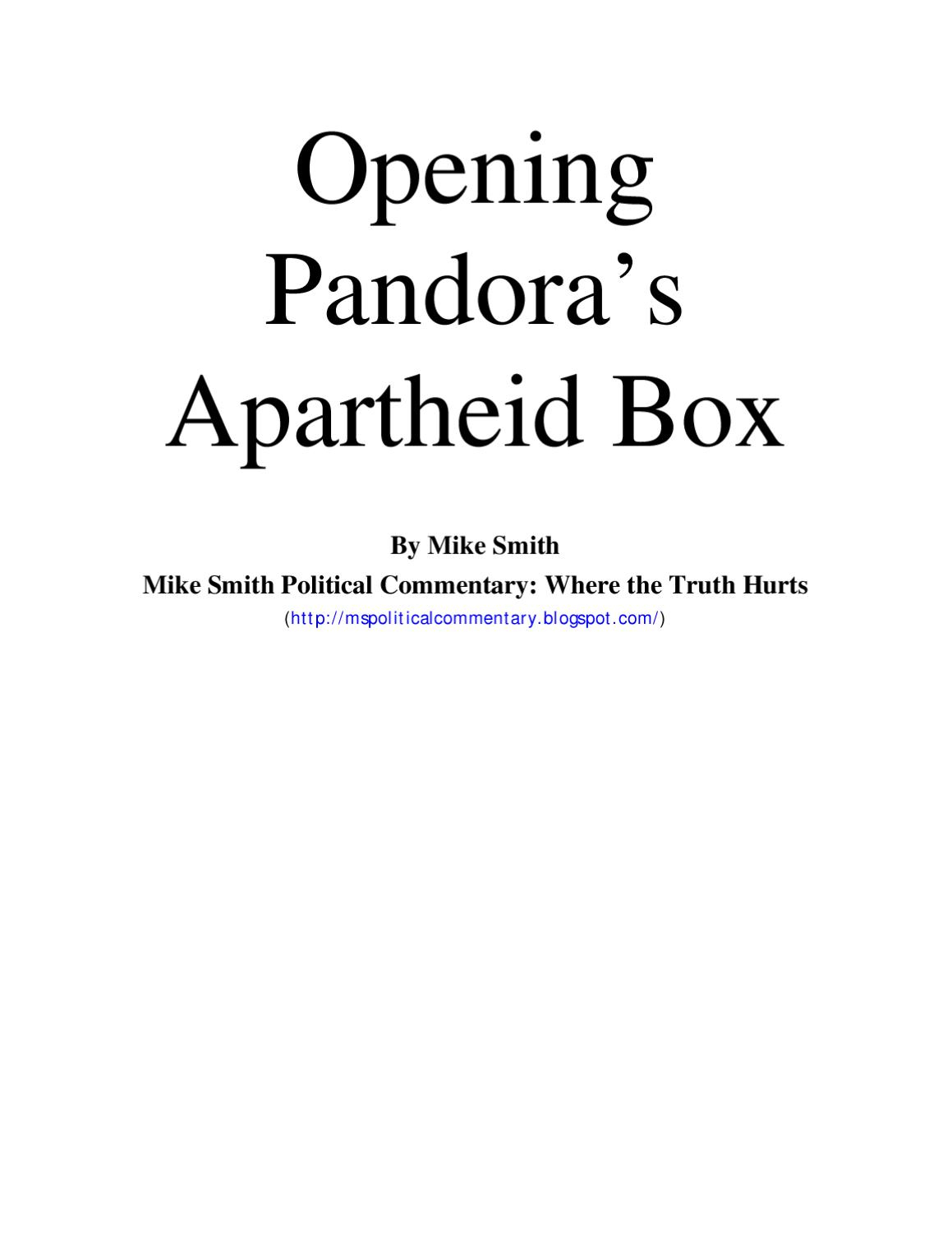 Smith, Mike: Pandora&amp;#039;s Apartheid Boxandrea Muhrrteyn - Issuu