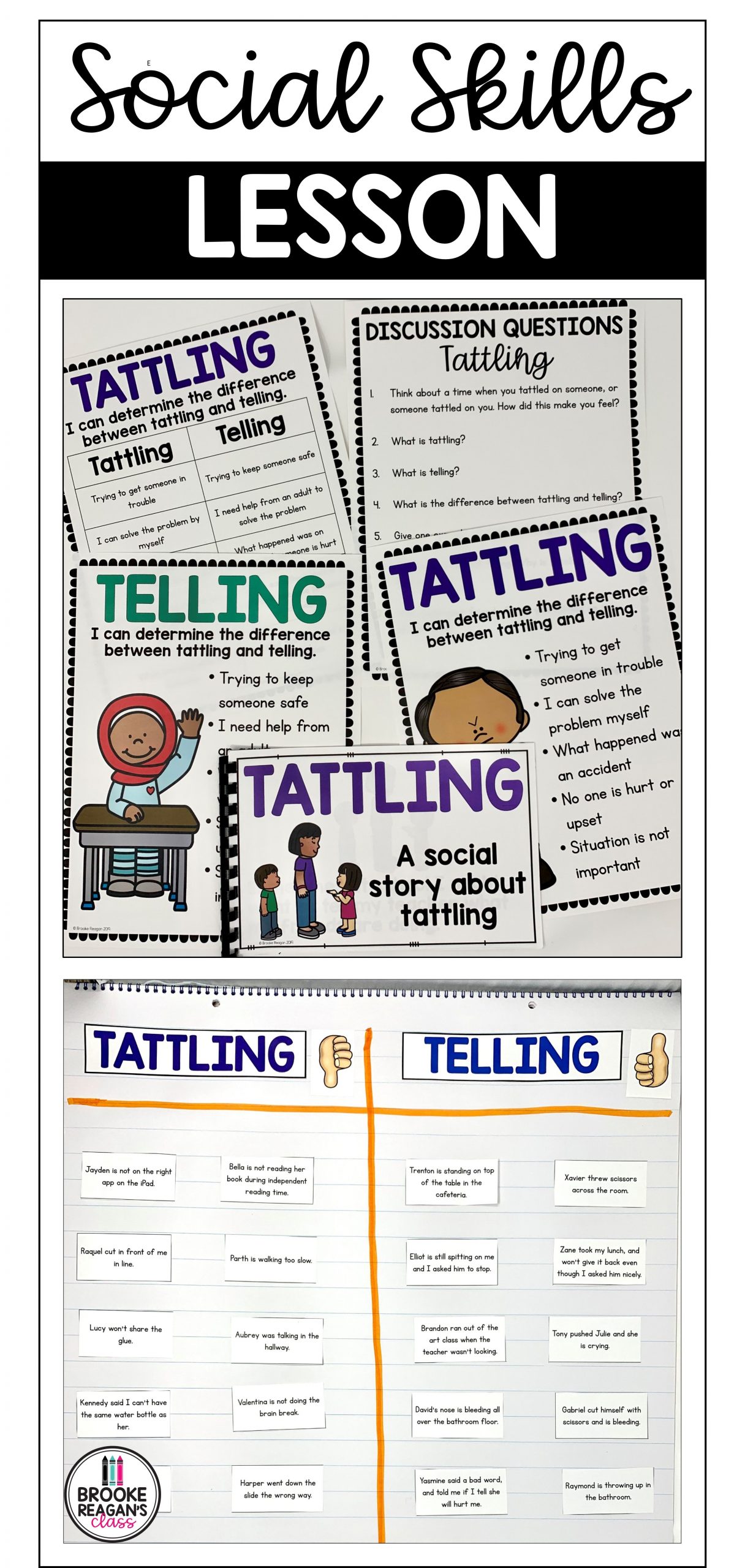 Social Skills Lesson: Tattling Vs. Telling | Social Skills