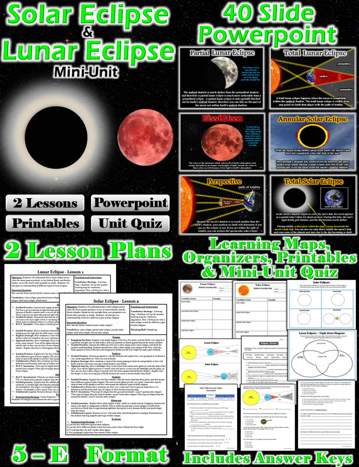 Solar Eclipse And Lunar Eclipse Mini-Unit (2 Lessons