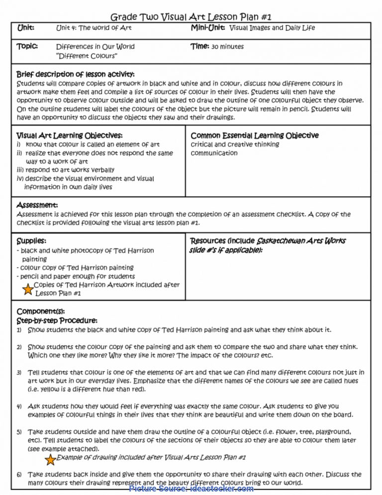 Sample Lesson Plan For Elementary Science - Lesson Plans Learning