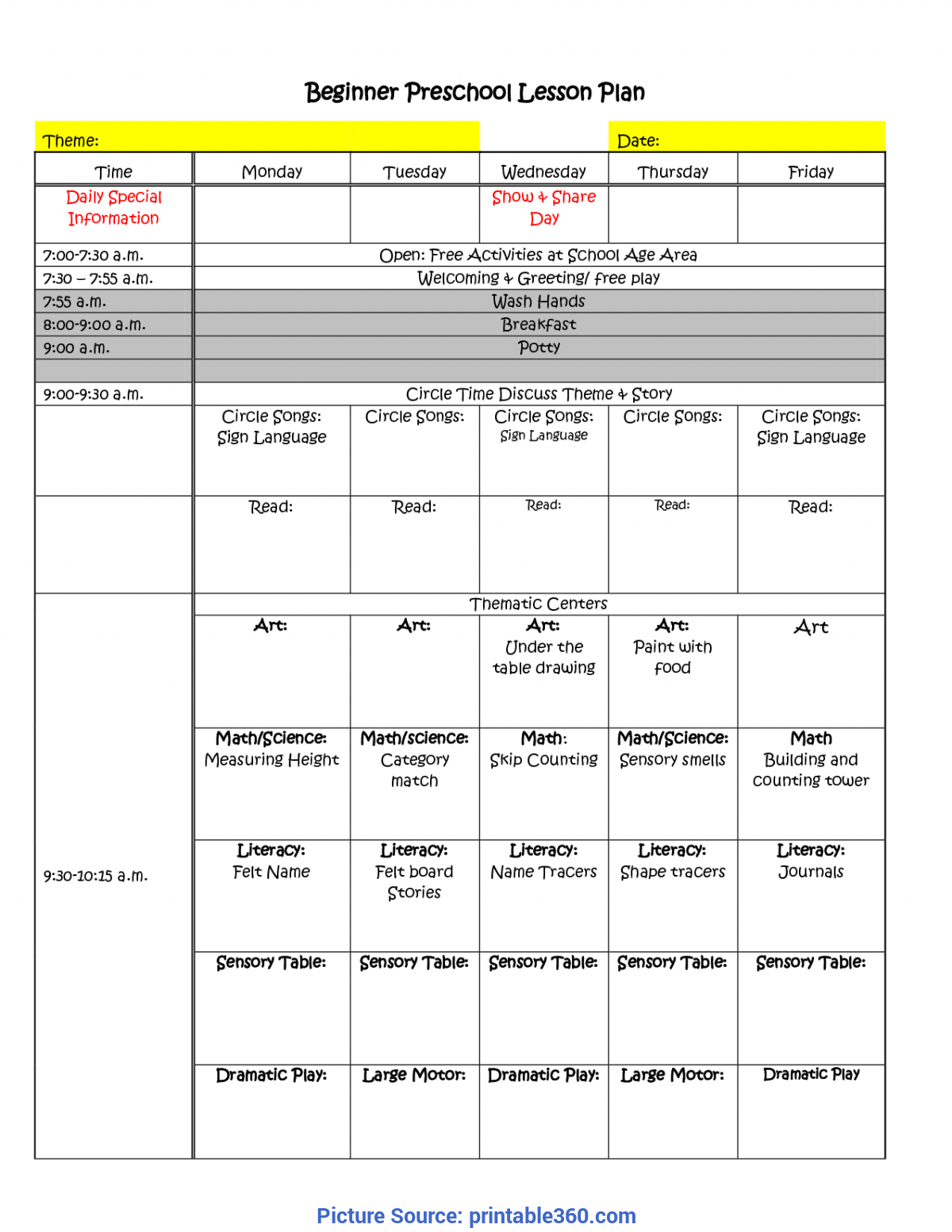 Special Math Lesson Plans For Preschool Teachers Free