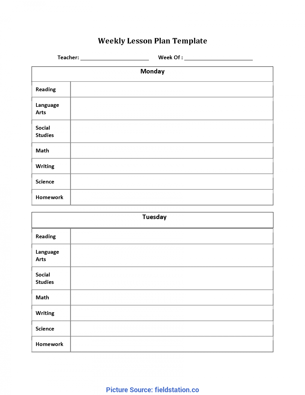 Special Template Lesson Plan Pdf Subject Lesson Plan