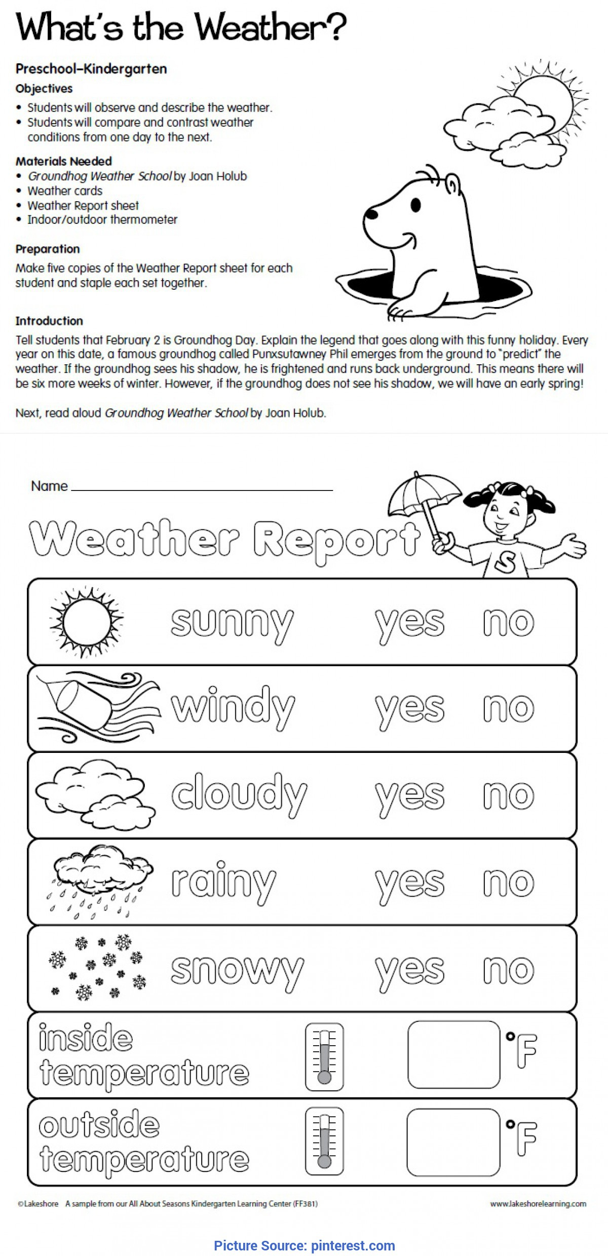 Special Weather Lesson Plans For Kindergarten What&amp;#039;s The