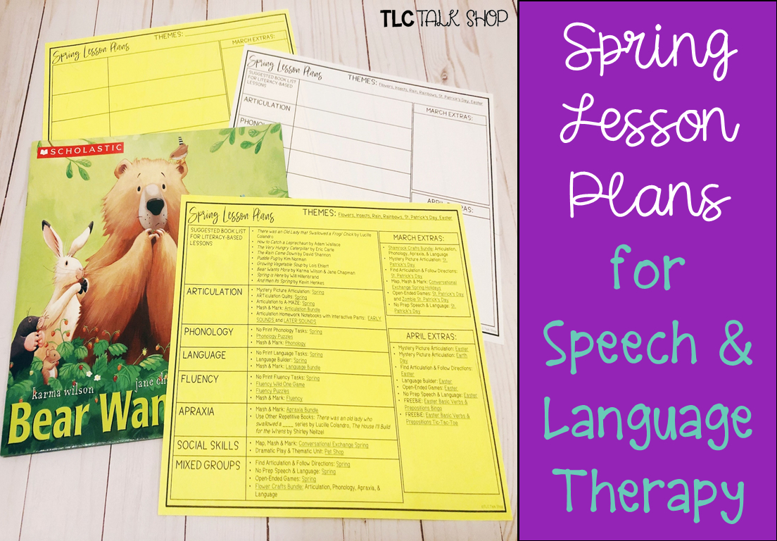 Spring Lesson Plans For Speech Therapy - Tlc Talk Shop