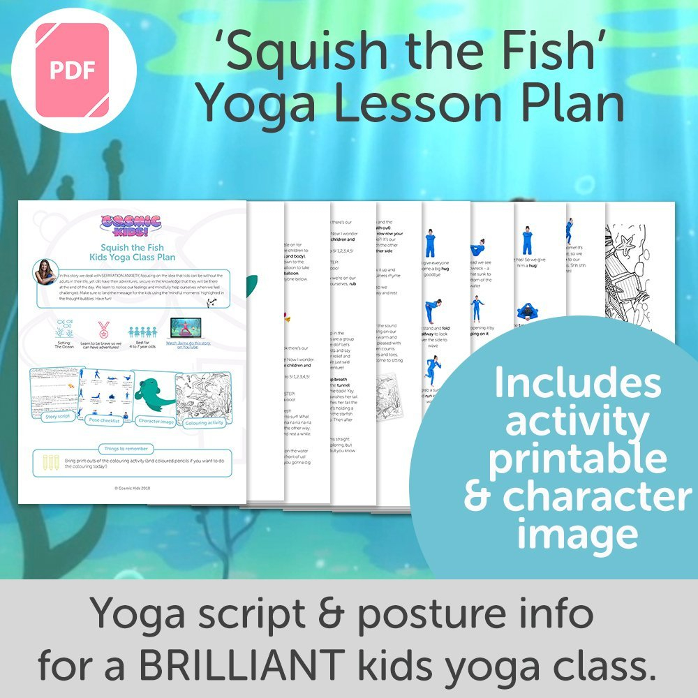 Squish The Fish Kids Yoga Class Plan - New Style!