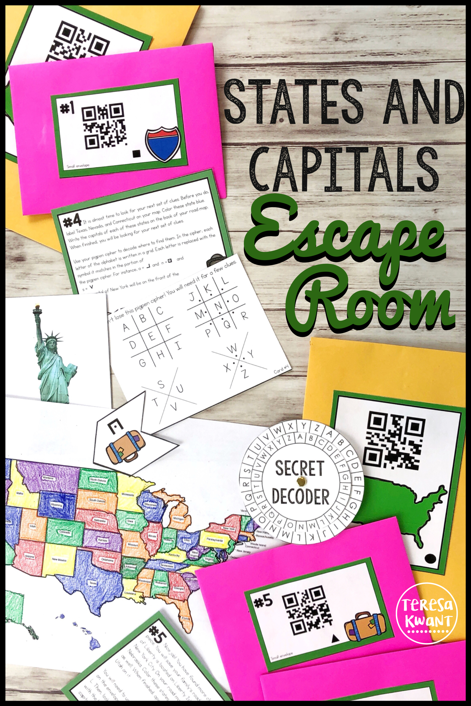 States And Capitals Escape Room Cracking The Classroom Code