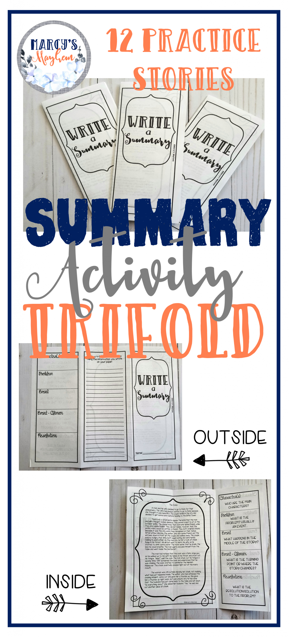 Summary Activities For 4Th Grade &amp;amp; 5Th- Retelling Story