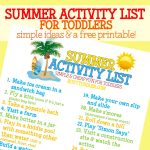 Summer Activity List For Toddlers   Busy Toddler