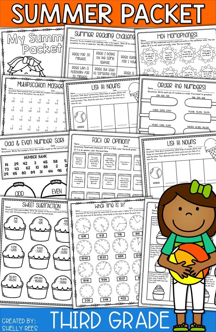 Summer Packet For Third Going To Fourth Grade | Summer Math