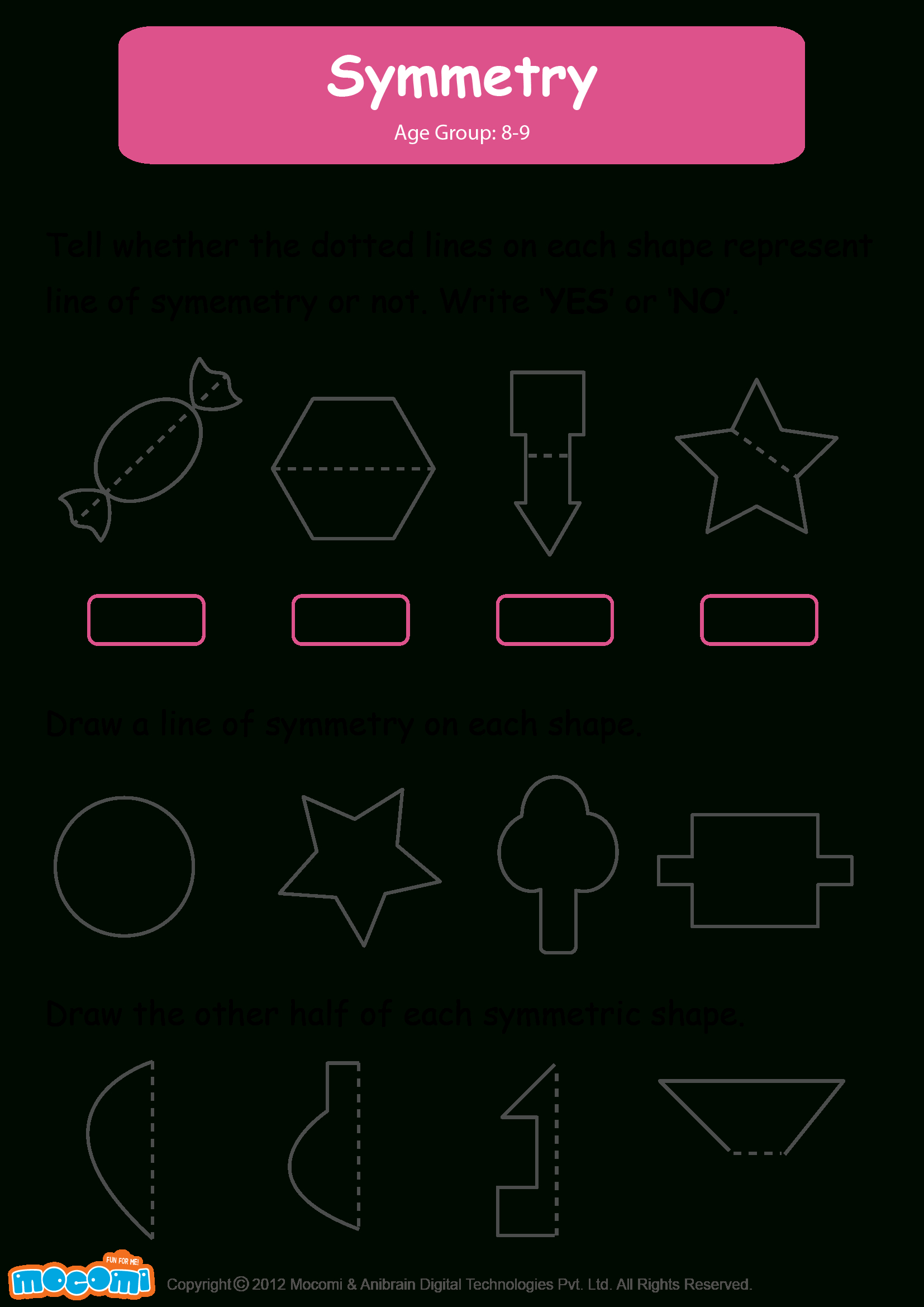 Lines Of Symmetry Worksheets | Lines Of Symmetry Worksheet | Lesson