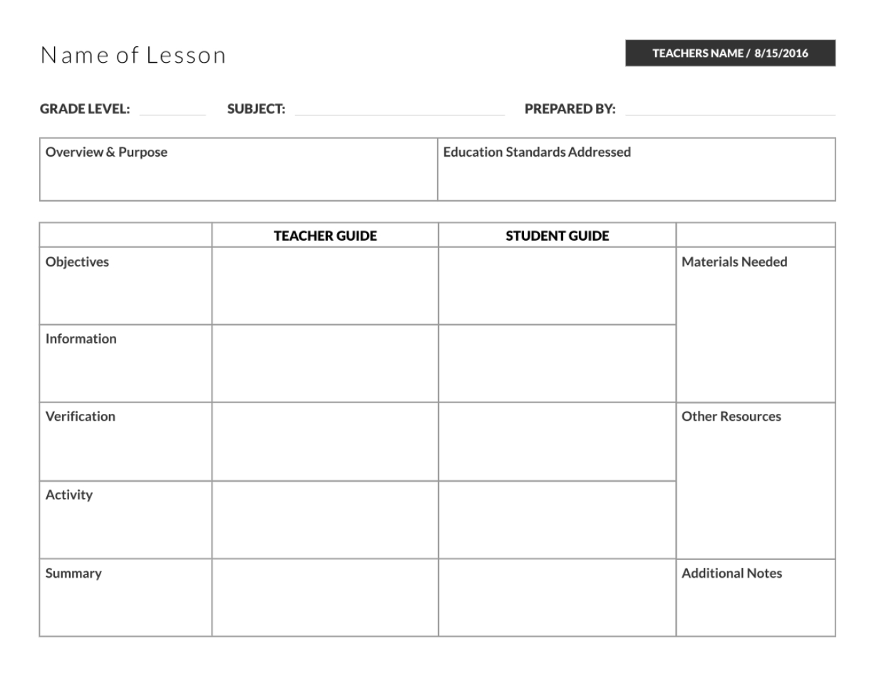 Table Lesson Plan Template | Lesson Plan Templates, Teaching