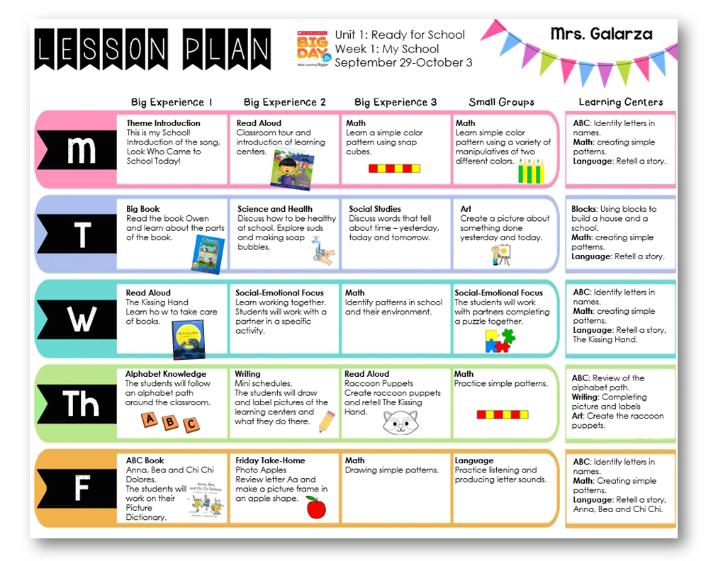 Teacher Week: When Thursday | Pre K Lesson Plans, Teacher