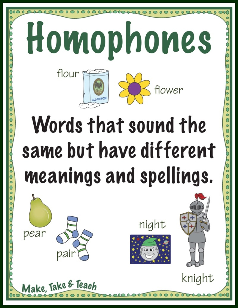 Teaching Homophones - Make Take &amp;amp; Teach