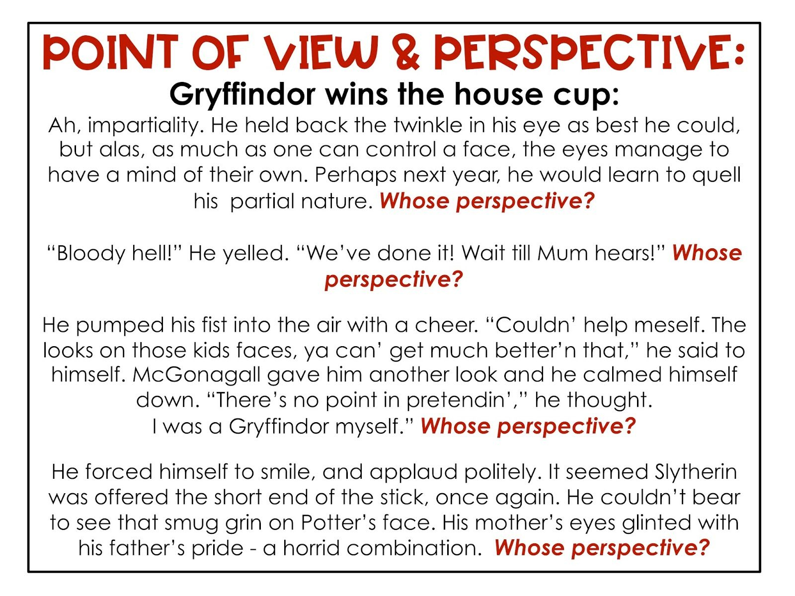 Teaching Point Of View And Perspective | Engaging Lesson