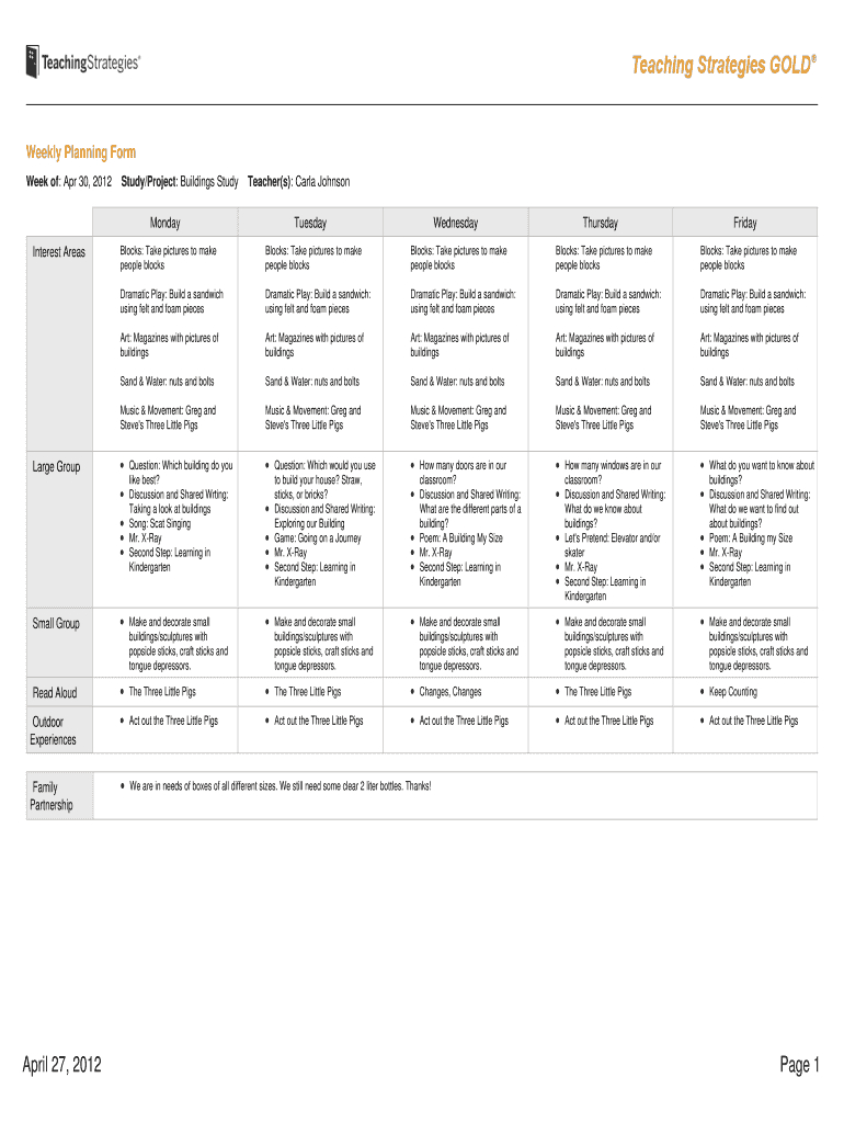 Teaching Strategies Lesson Plan Template - Fill Online