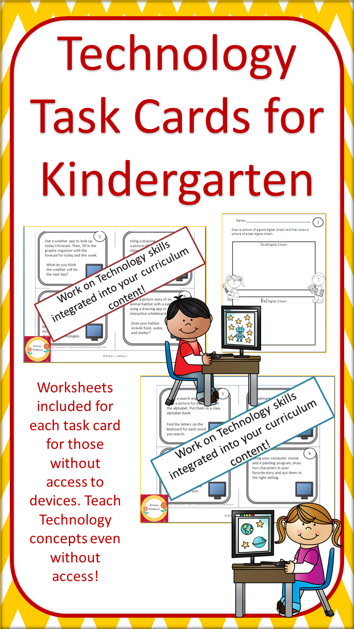 Technology Task Cards For Kindergarten. Perfect For