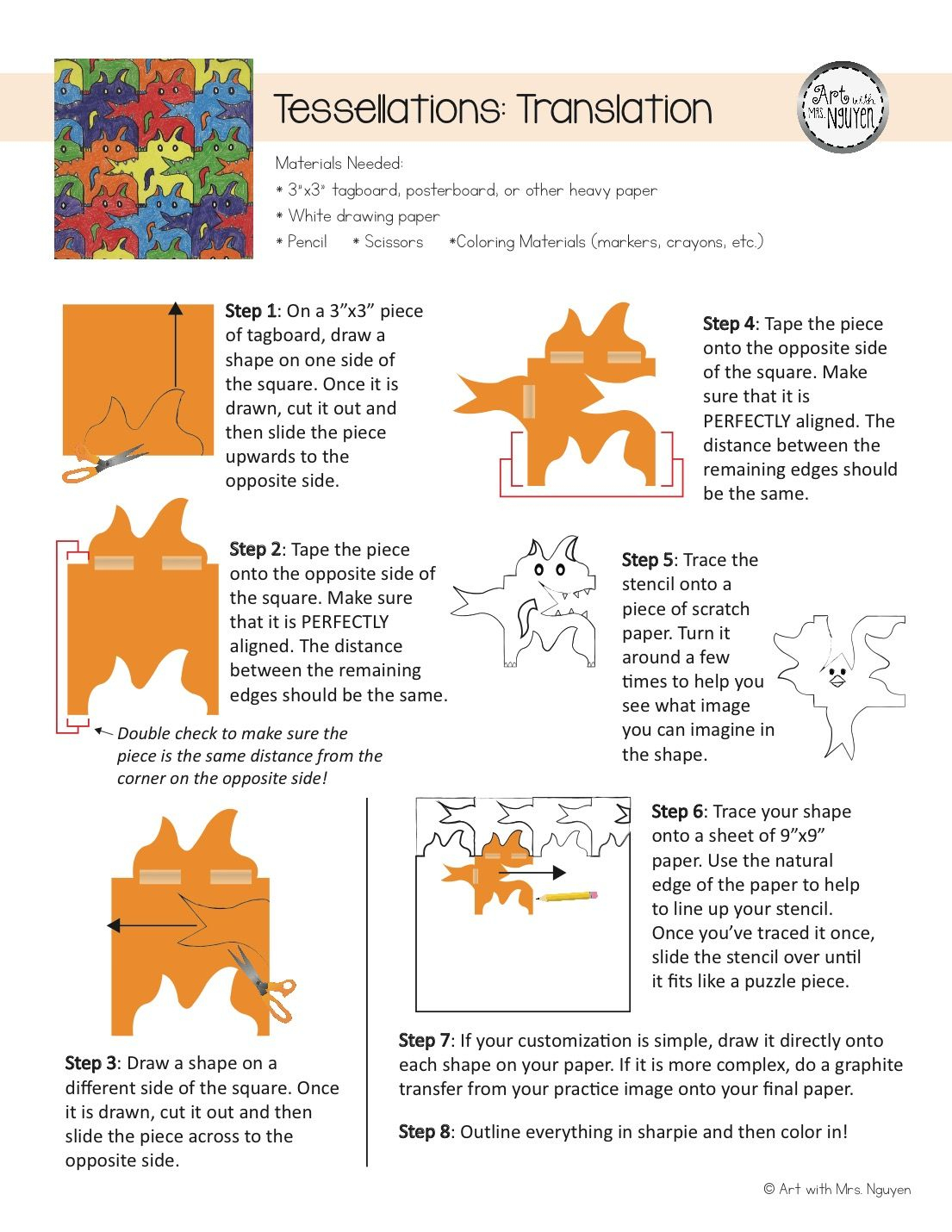 Tessellation Monsters 2.0 (5Th) | Art Lessons Elementary