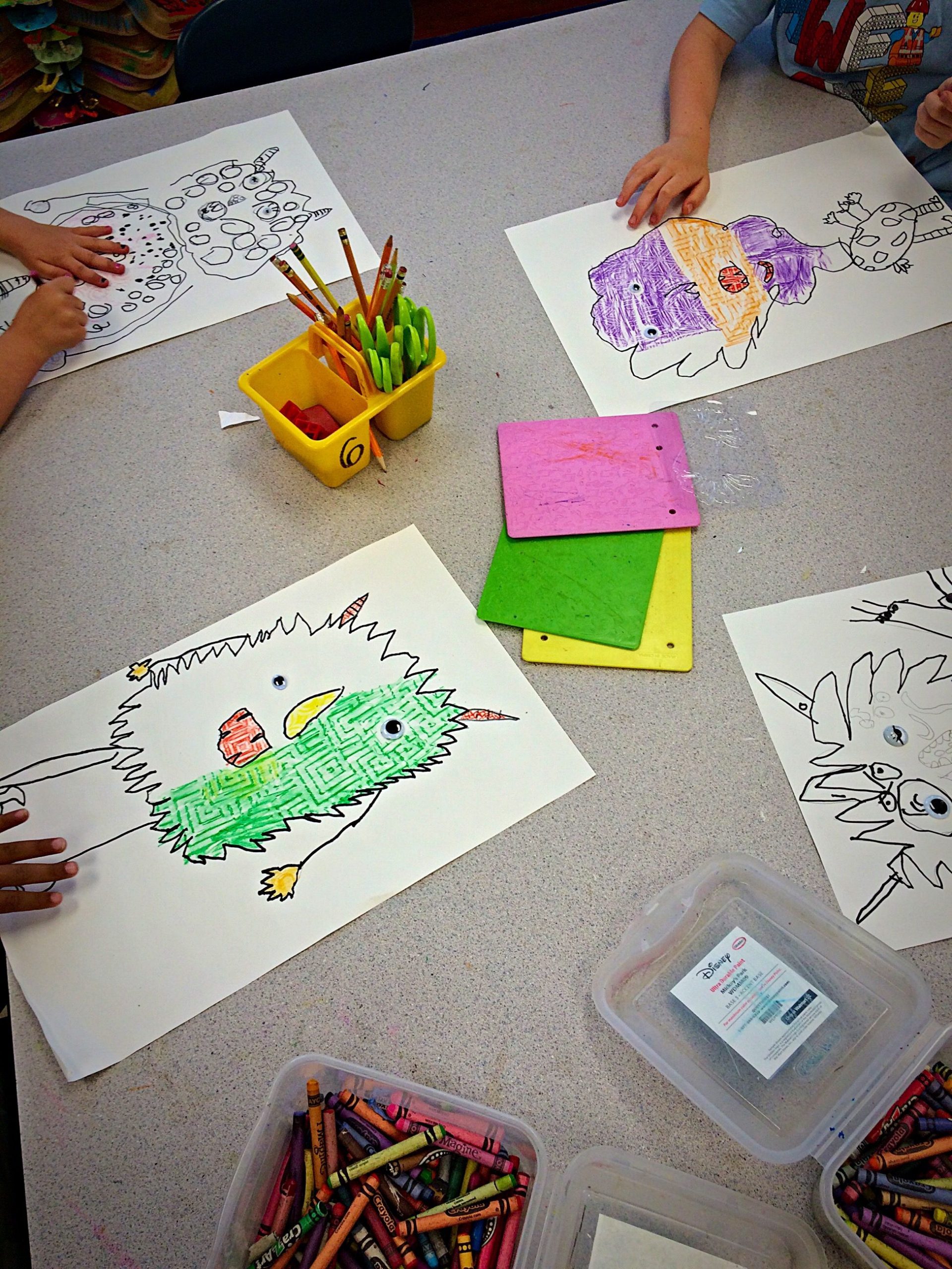 Texture Monsters | Kindergarten Art Lessons, Kindergarten