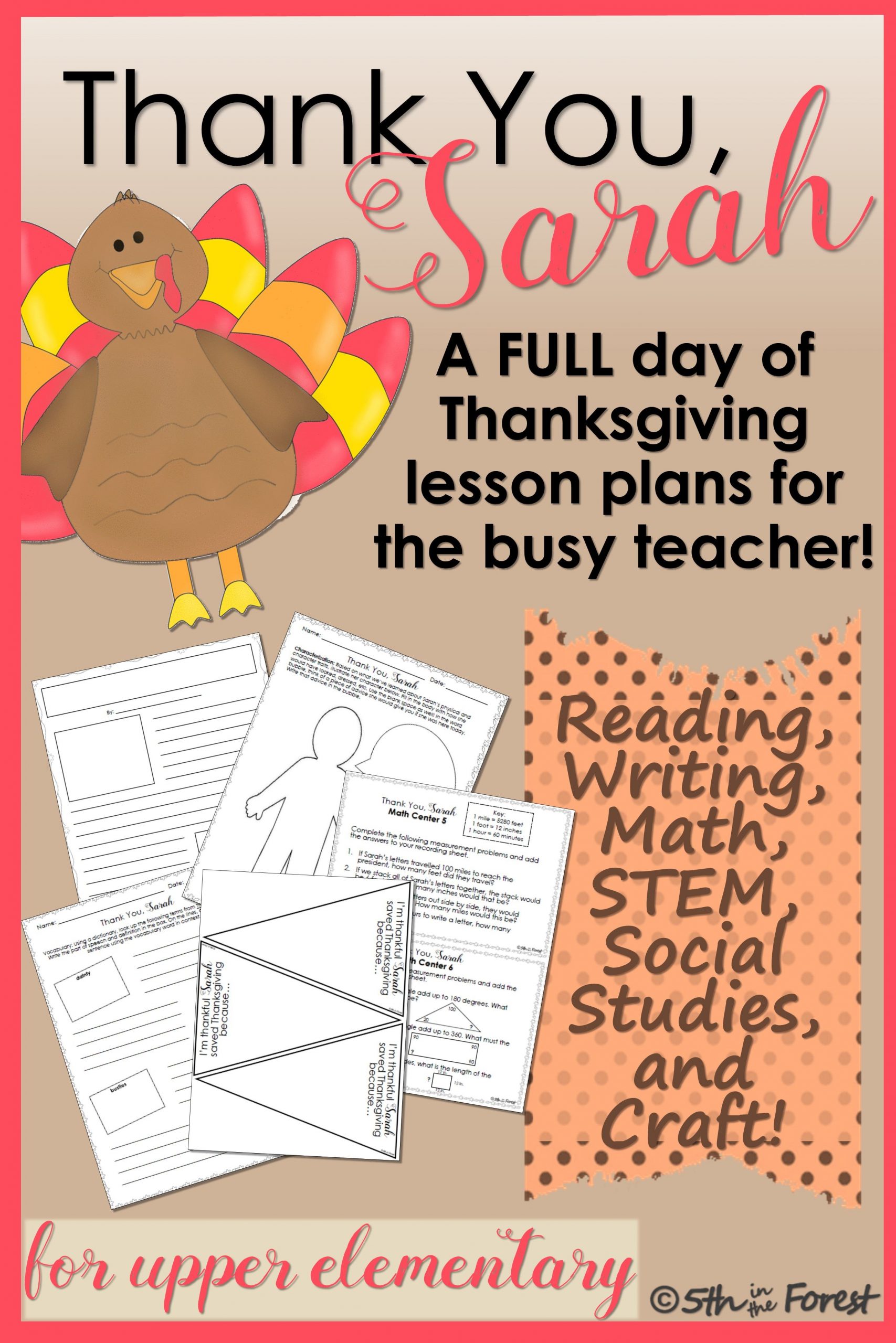 Thank You Sarah Full Day Of Thanksgiving Lesson Plans