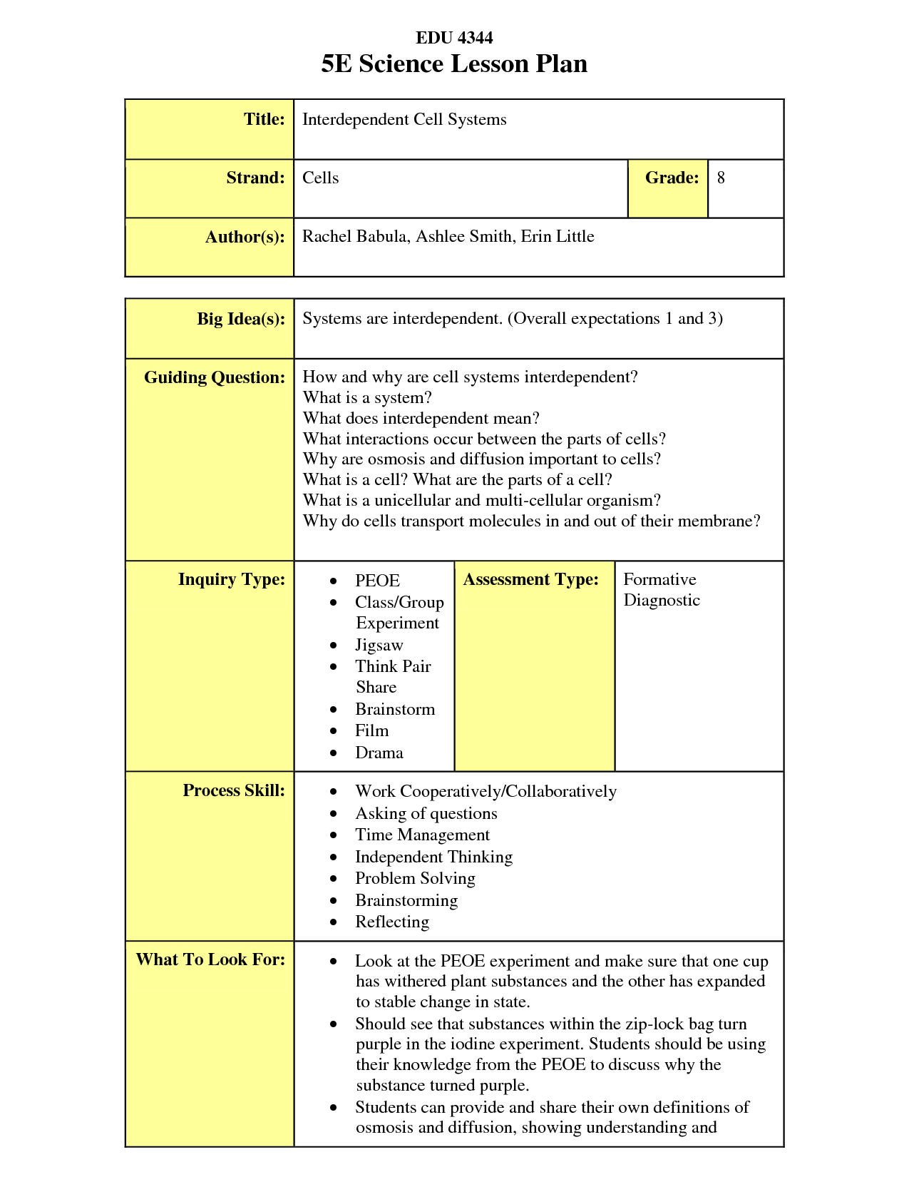 5e Science Lesson Plan 2nd Grade Lesson Plans Learning
