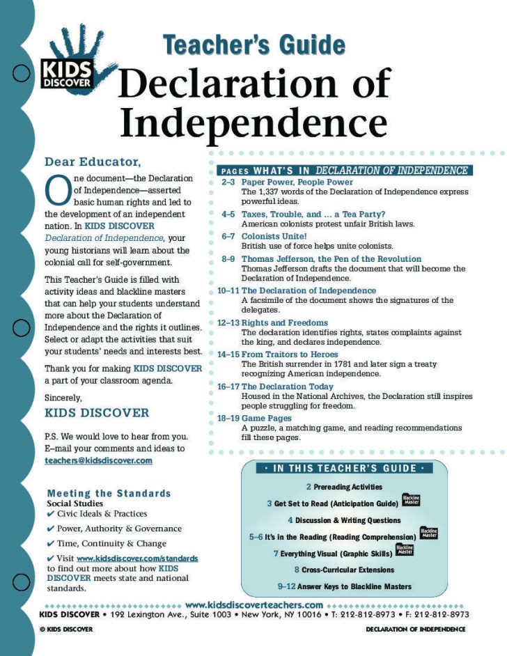 Declaration Of Independence Lesson Plan - Lesson Plans Learning