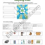 The First Worksheet From A Lesson Plan On Recycling Using